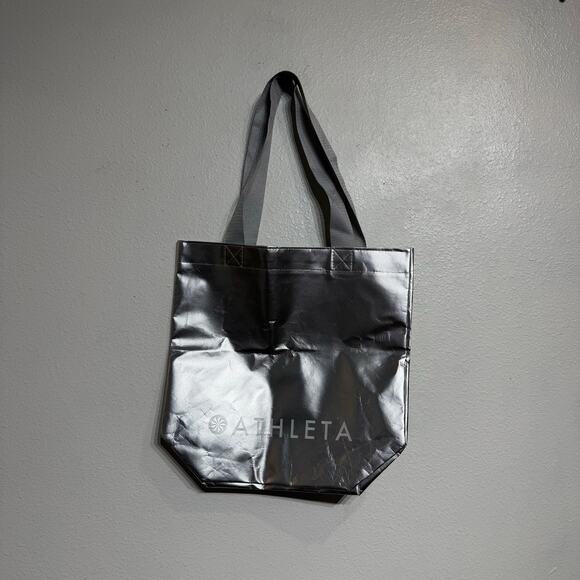 Athleta Silver Reusable Shopping Tote Bag Sz M - Picture 7 of 9